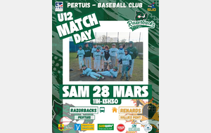 Championnat 12U déplacement GAPEAU vs RAZORBACKS