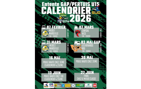 Calendrier U15